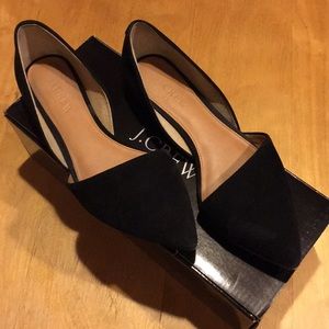 J. Crew Black Suede D’Orsay Flats